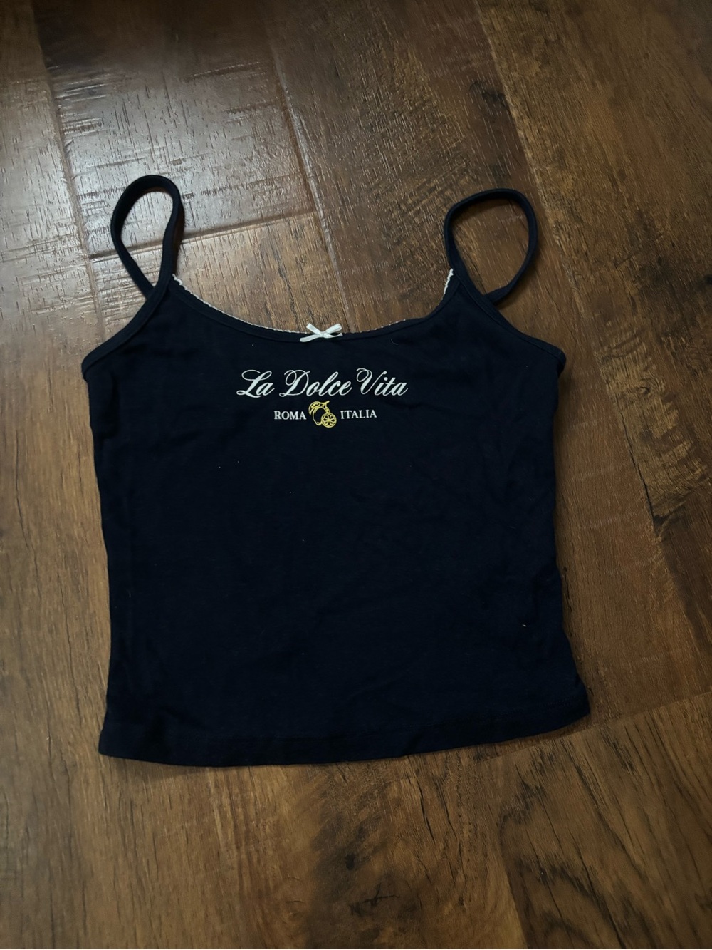 Garage La Dolce Vita Navy Spaghetti Strap Tank Top